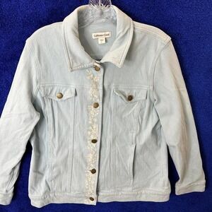 Blue denim‎ jacket with gold floral embroidery #floraljacket #rainbow